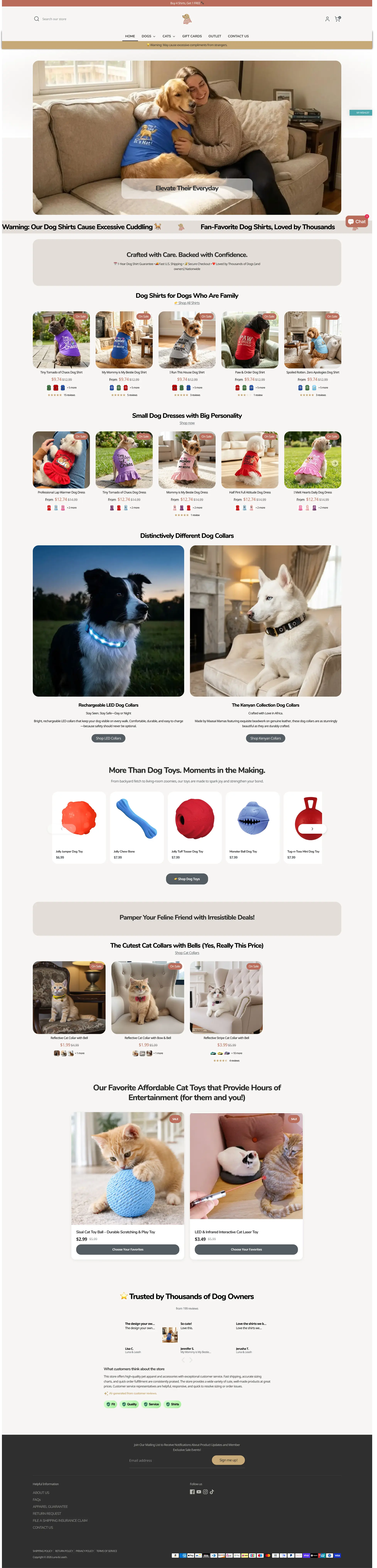 The same Shopify homepage before the redesign